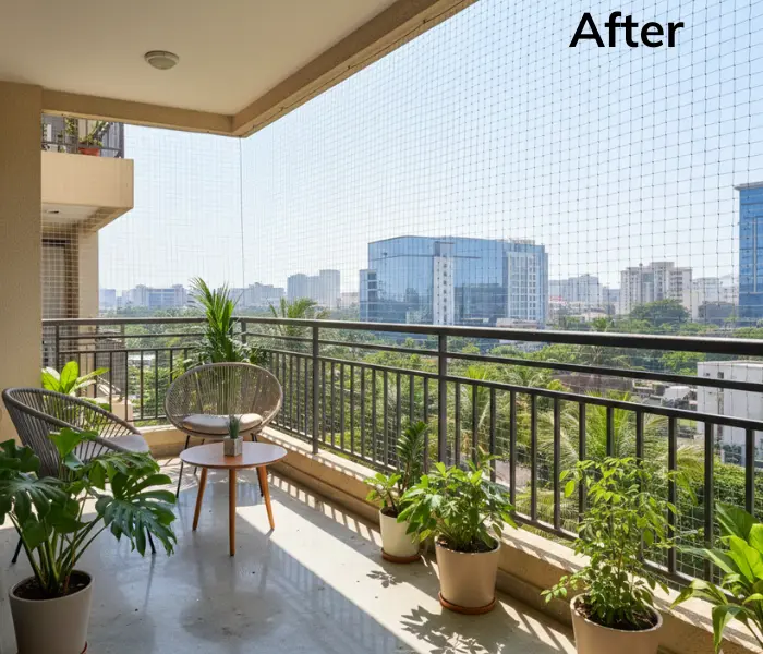 Antbird nets in Hyderabad | SafeBalconies | Invisible Grills & Balcony Safety Nets